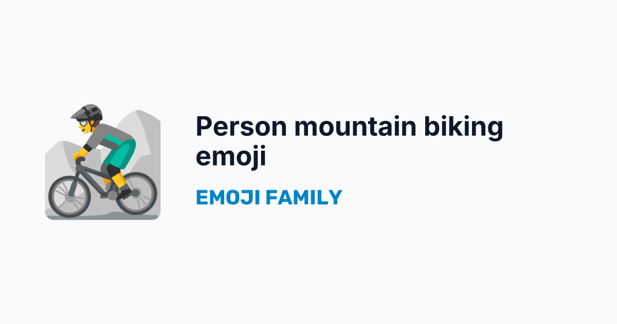 Man mountain biking emoji — Emoji Family