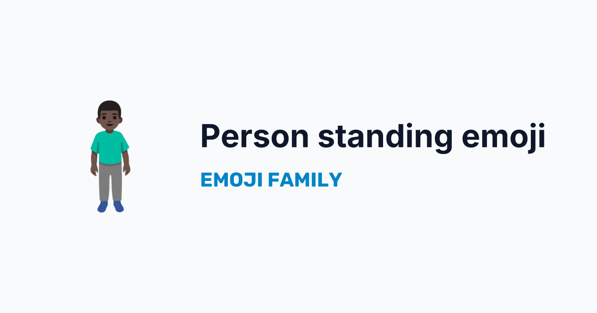 Man standing: dark skin tone emoji — Emoji Family